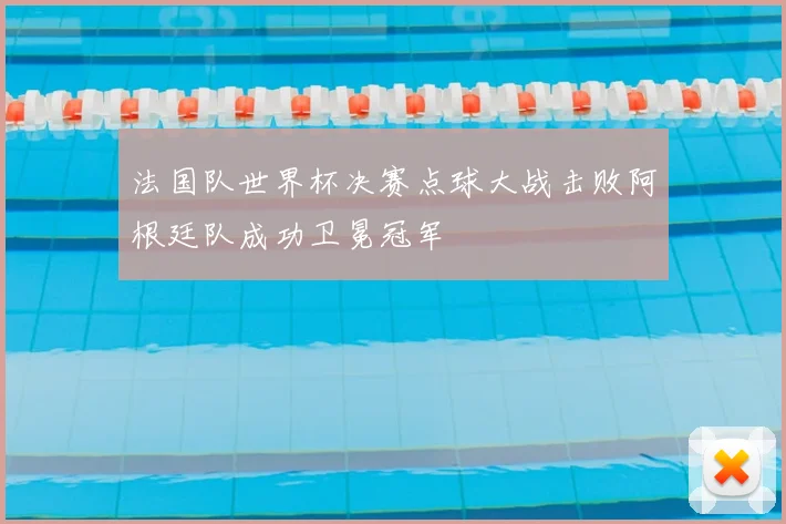 法国队世界杯决赛点球大战击败阿根廷队成功卫冕冠军