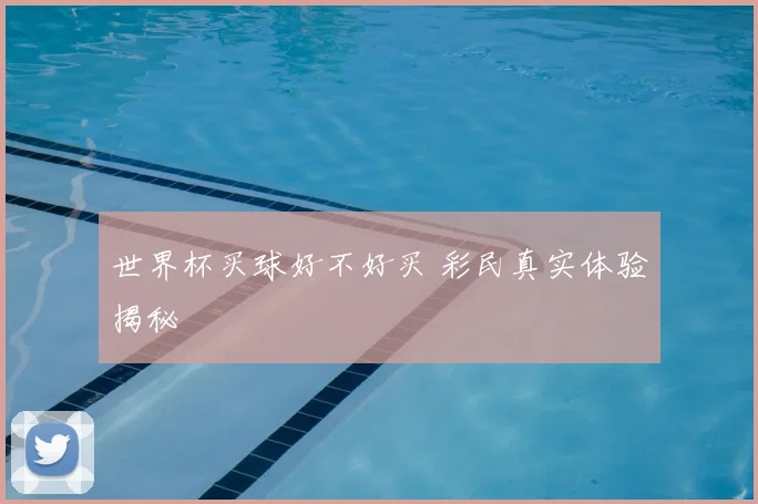 世界杯买球好不好买 彩民真实体验揭秘